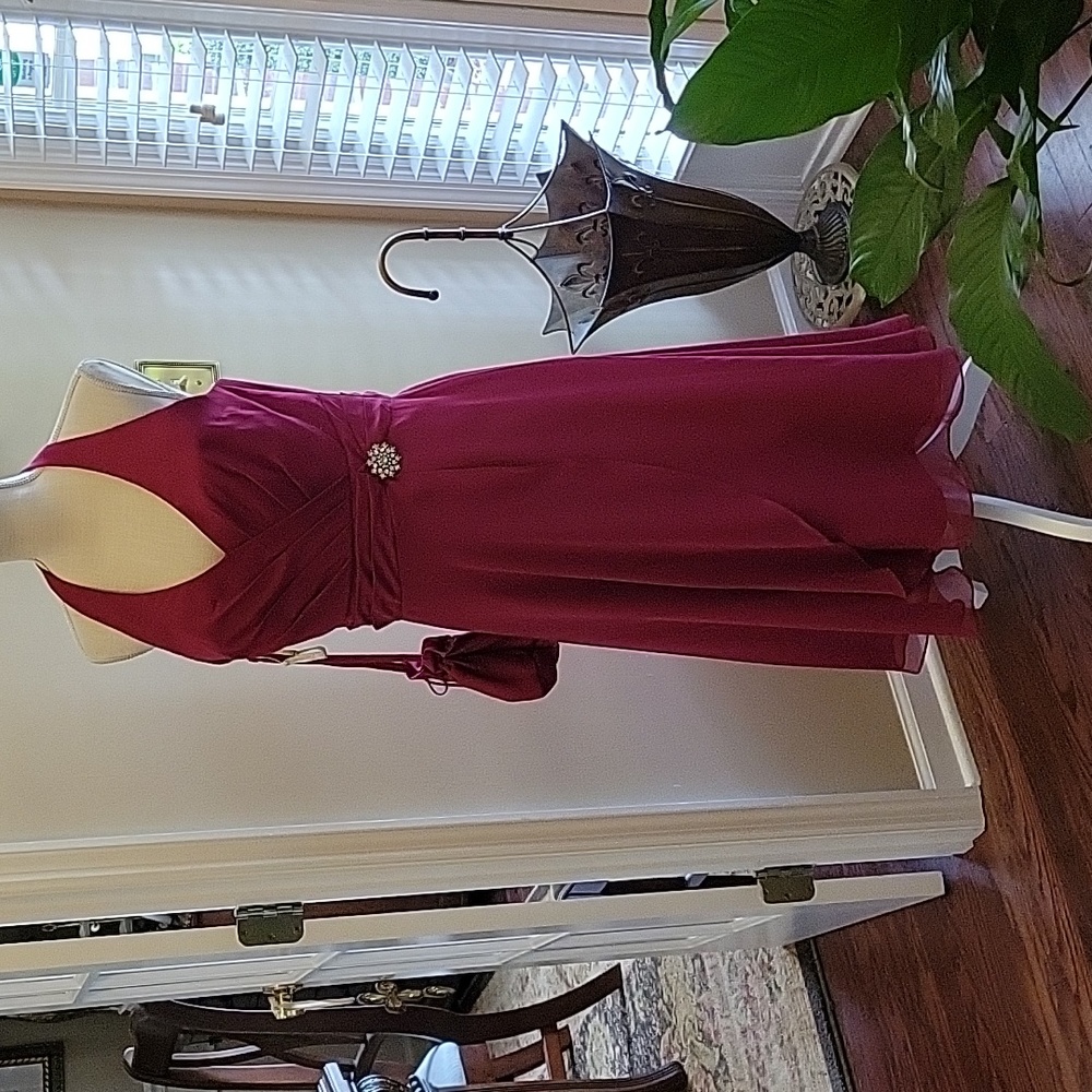 Forever Yours International Mulberry halter EmpireWaist dress TeaLength 12 New…